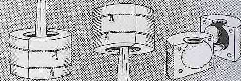Skisse som viser hvordan keramiske gjenstander kan støpes i form